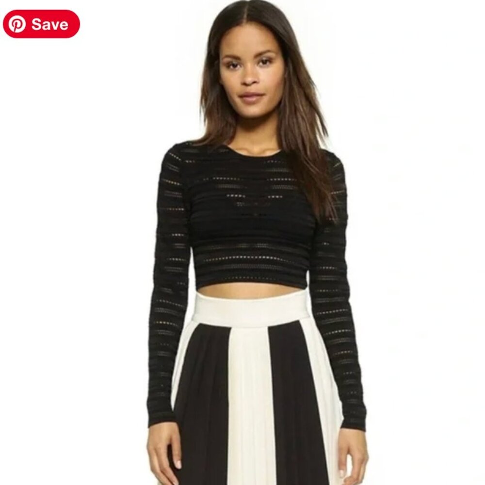 Torn by Ronny Kobo Pointelle Crop Top